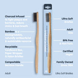 Grants Bamboo Toothbrush ADULT - Ultra Soft Charcoal