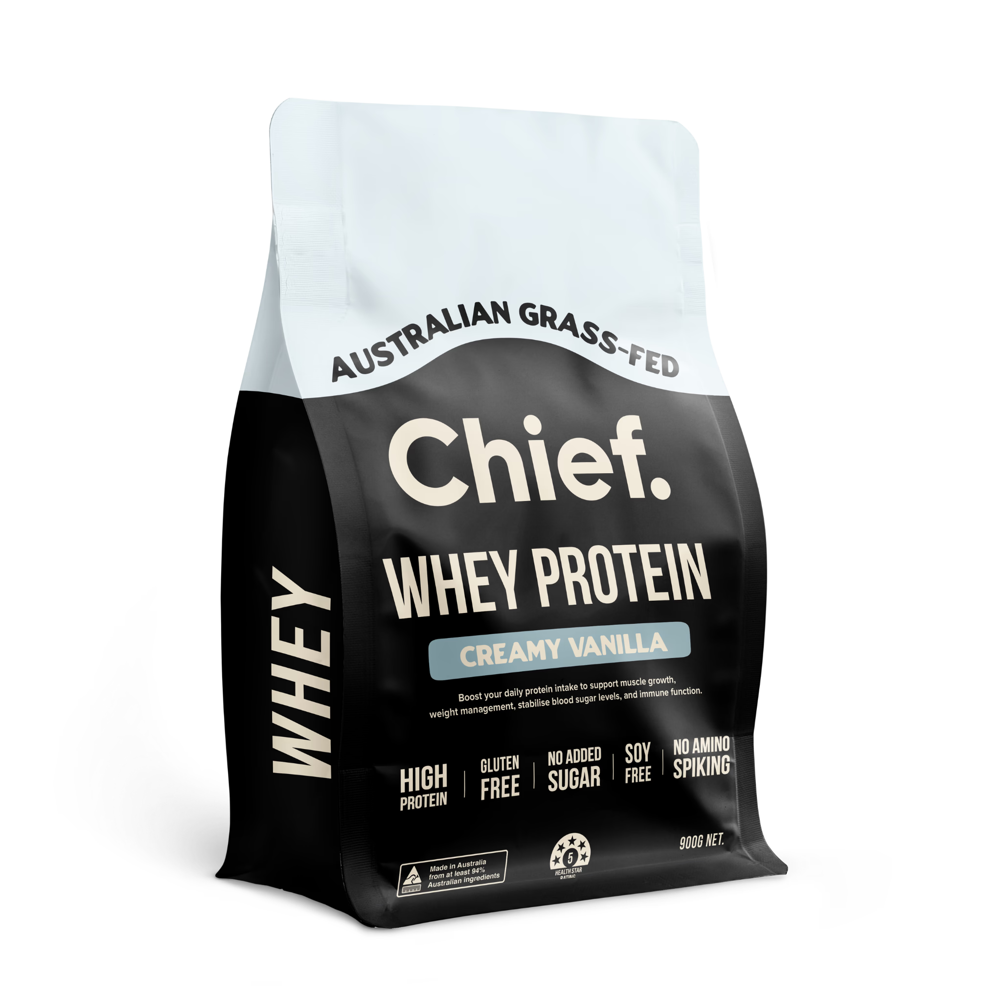 Chief Nutrition Grass-fed Whey Protein Powder 900g